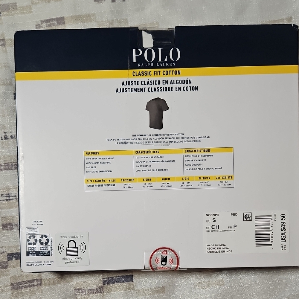 Polo by Ralph Lauren Black Men's Crew Tee 3 Pack - Picture 2 of 3